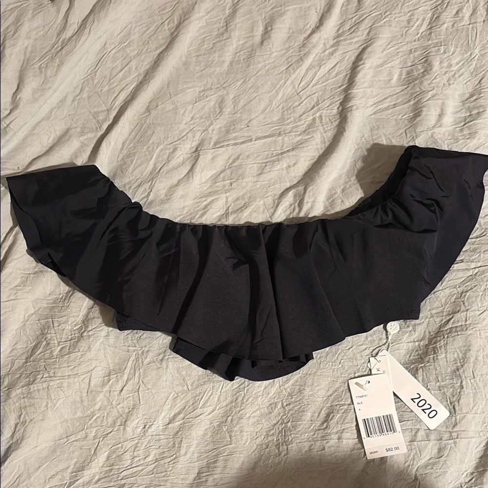 Black Off-Shoulder Ruffle Top